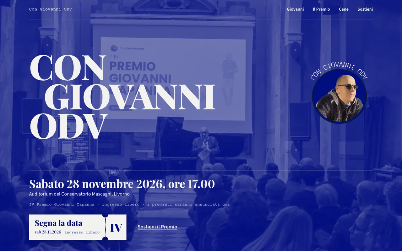 Portada de la web de Con Giovanni ODV